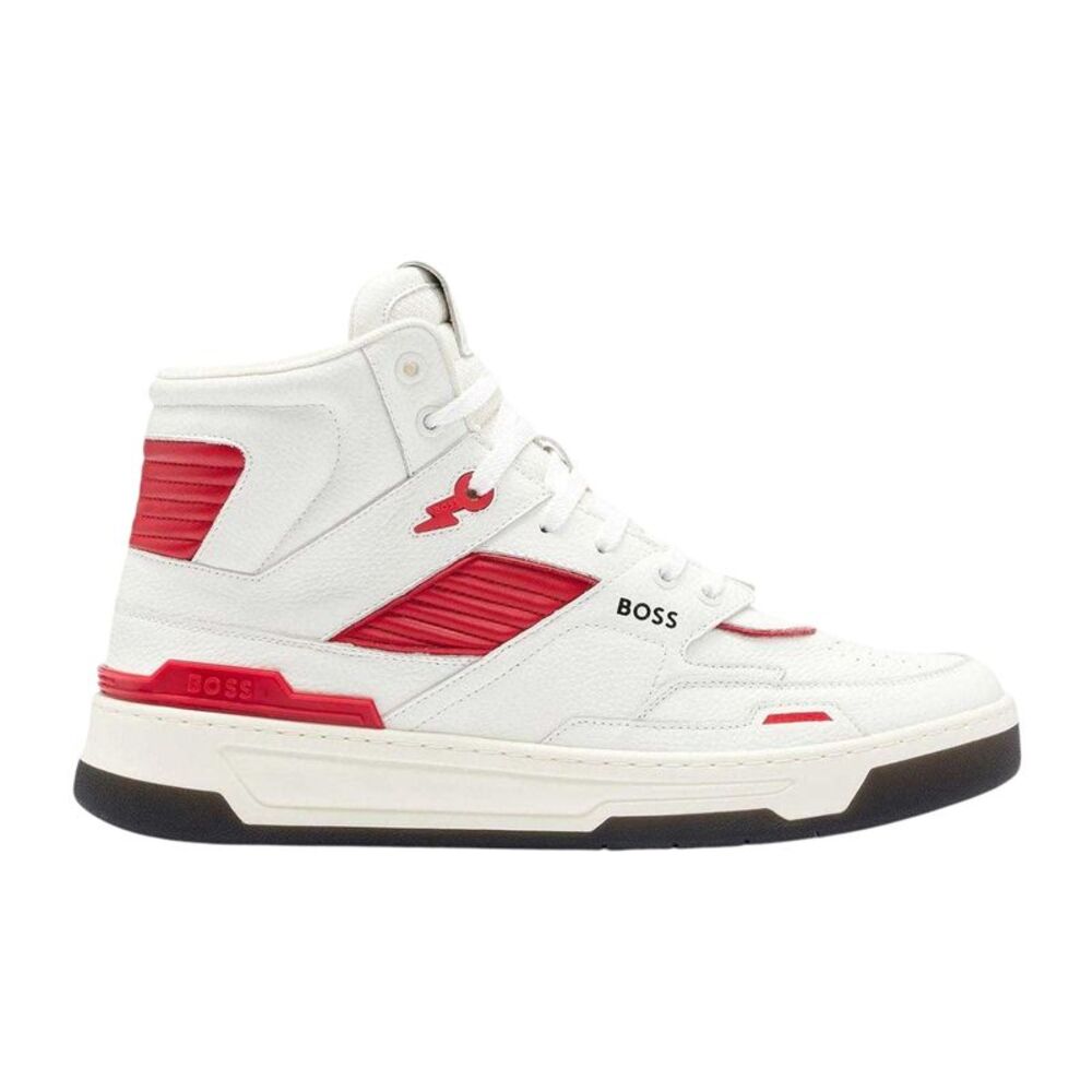 Boss Mens Leather Sneakers / White